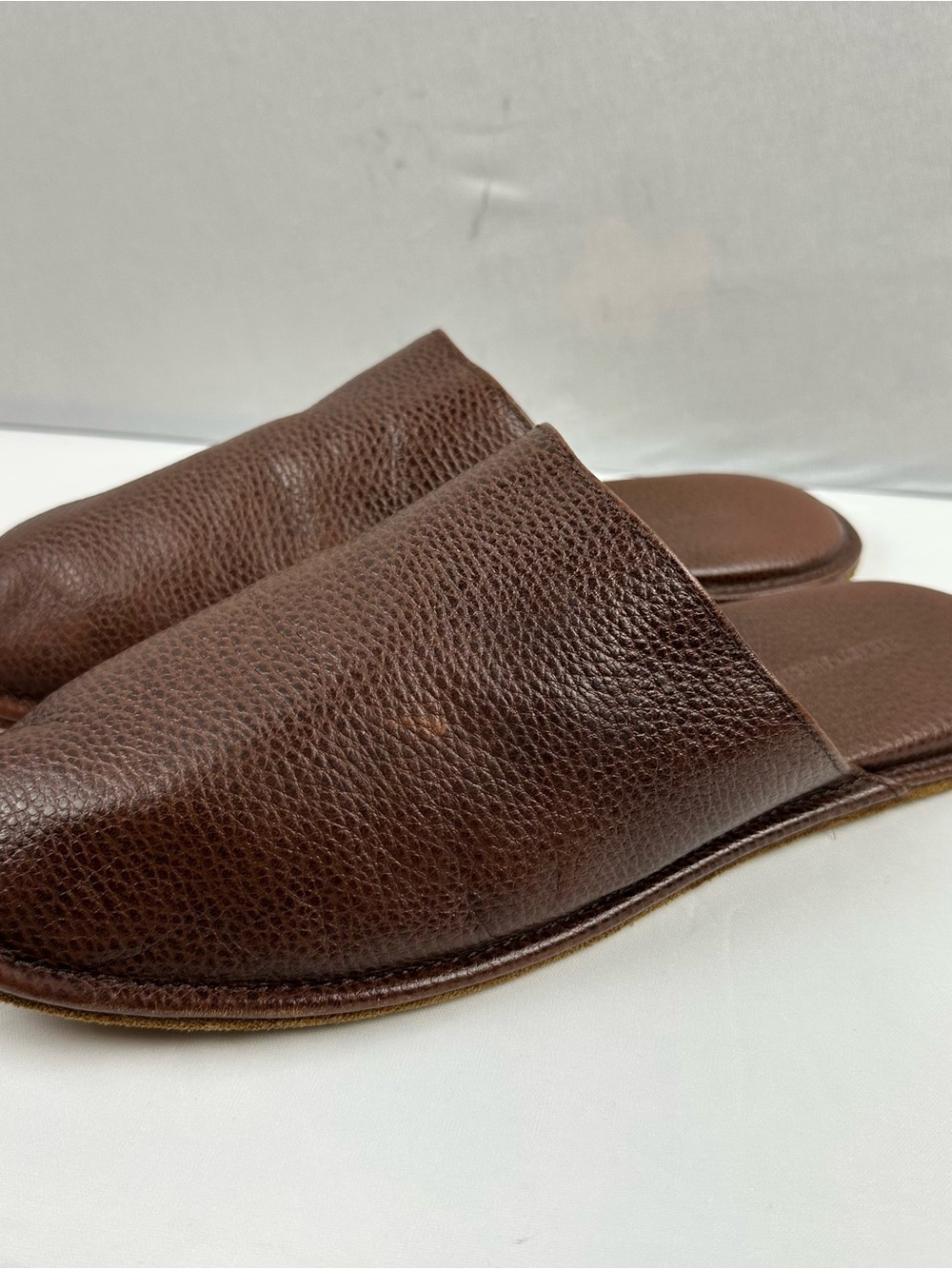 Beckett Simonon Brown Leather Slip-On Slides